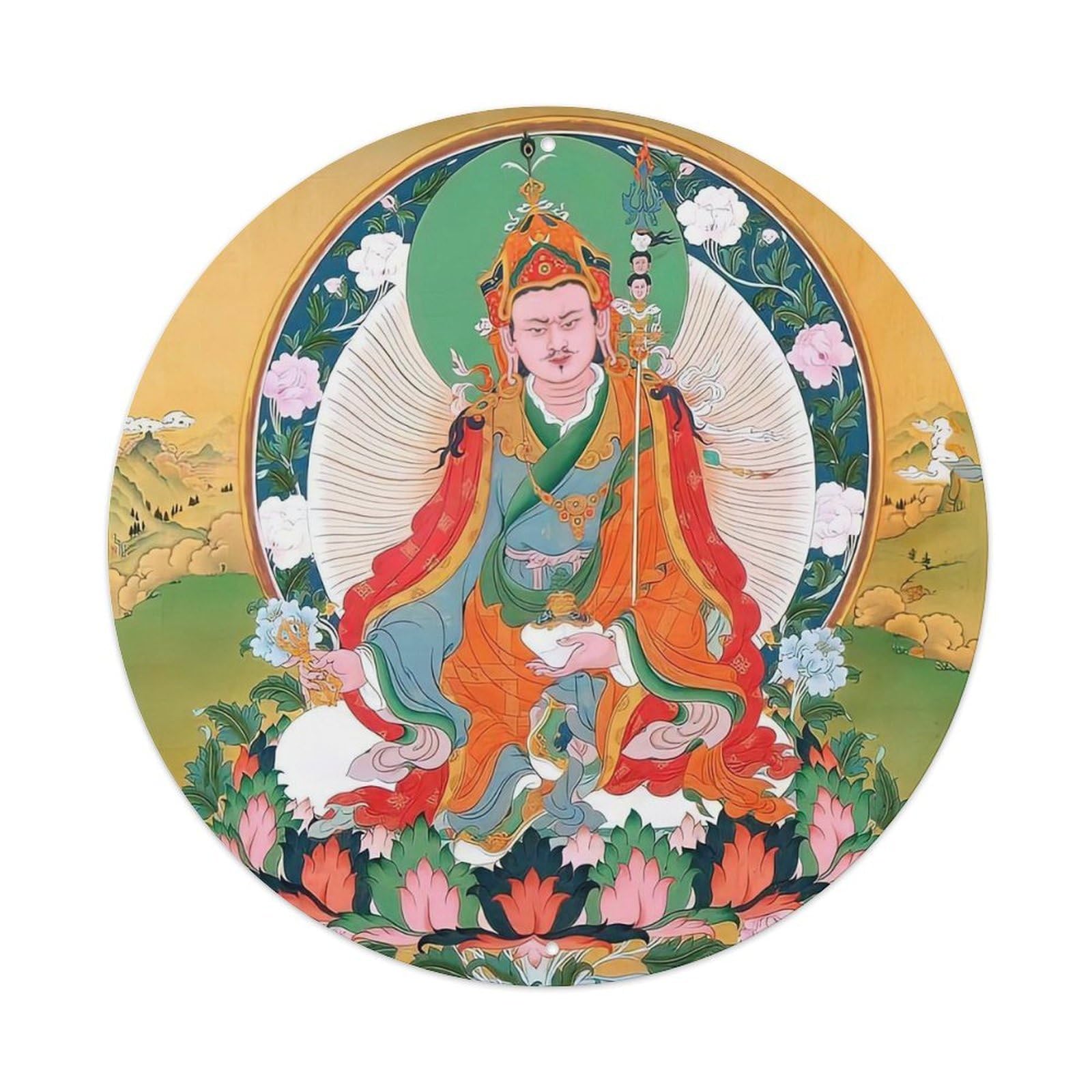 Vintage Buddha Thangka Kindness Metal Tin Sign