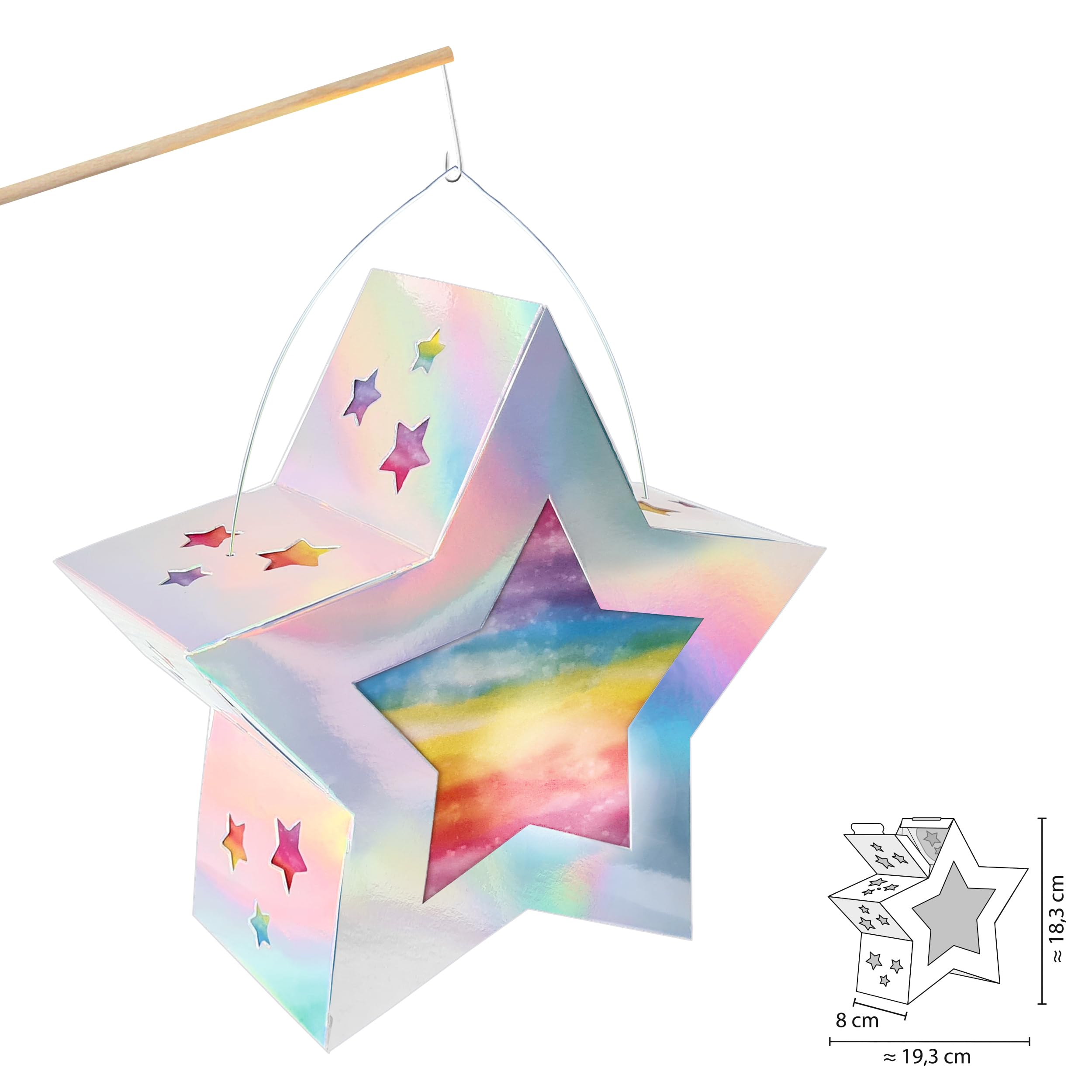 Ursus Silhouetten Stern „Falling Stars“ – Bastelset Für Weihnachtsdekoration, Kupferfarben, Ca. 40 Cm