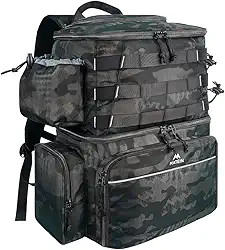 Mochila de Pesca com Cooler Térmico, Bolsa para Equipamentos e 4 Bandejas (3600), Suporte para Varas, Nylon Resistente à Água Salgada e Conforto Respirável para Uso Geral