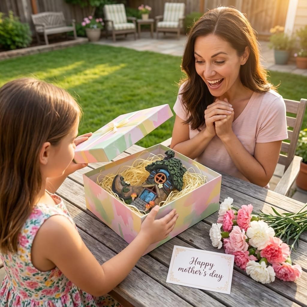 TERESA'S COLLECTIONS Garden Decor Outdoor, Boot Fairy House Garden Decor, Waterproof Resin with Solar Lights, Garden Gifts for Mom,Indoor/Outdoor,7"