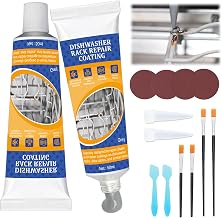 2 x 50ml Kit Reparation Rouille Panier Lave Vaisselle Gris, Revêtement Réparation Panier Lave-Vaisselle, Mastic Acrylique Gris, Résistant à la Chaleur, Antirouille, Imperméable
