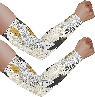 Mangas de braço com proteção solar UV para homens e mulheres, mangas de verão com borboleta de folha de bordo para proteger os braços esportes mangas de braço proteção solar proteção UV, Folha de bordo