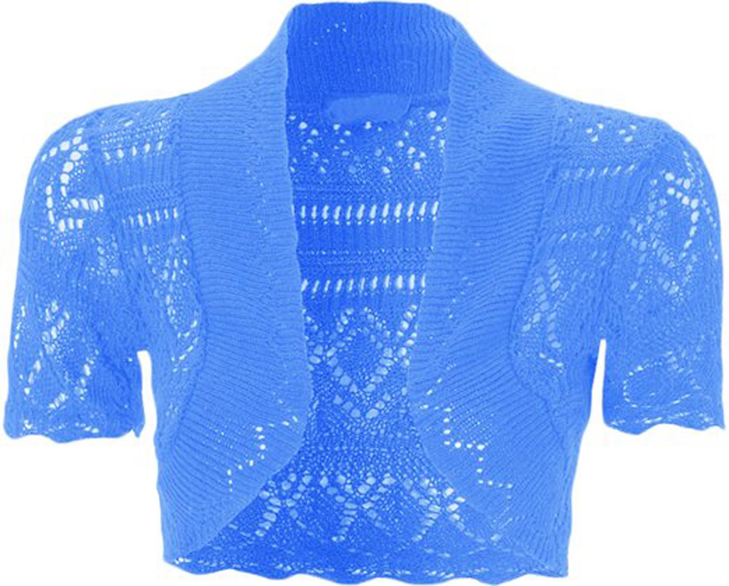GOSTYLES® Girls Short Sleeve Knitted Bolero Shrug, Kids Summer Cover Up Front Open Cropped Cardigan Sweater (Turquoise, 5-6 Years)