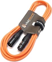 Premium Microphone Lead Male XLR to Female XLR Balanced Cable (Orange, 3m) | Professional Tour-Grade Noiseless OFC Balanced Microphone, Signal, Audio Cable / 10 Colours