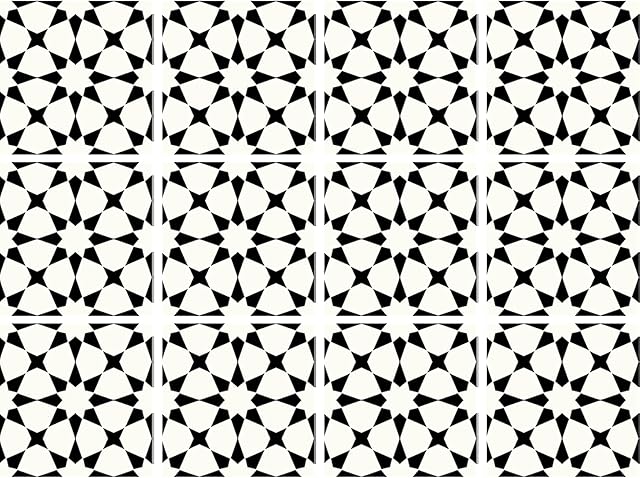 decalmile 12 Pcs Decorative Tile Stickers 15cmX15cm Classic Black and White Peel and Stick Self Adhesive Tile Backsplash Vinyl Waterproof Kitchen Bathroom Furniture Stairs Home Decor (6"X6")