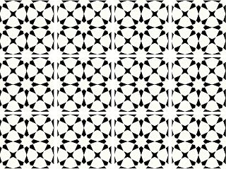 decalmile 12 Pcs Decorative Tile Stickers 15cmX15cm Classic Black and White Peel and Stick Self Adhesive Tile Backsplash Vinyl Waterproof Kitchen Bathroom Furniture Stairs Home Decor (6"X6")