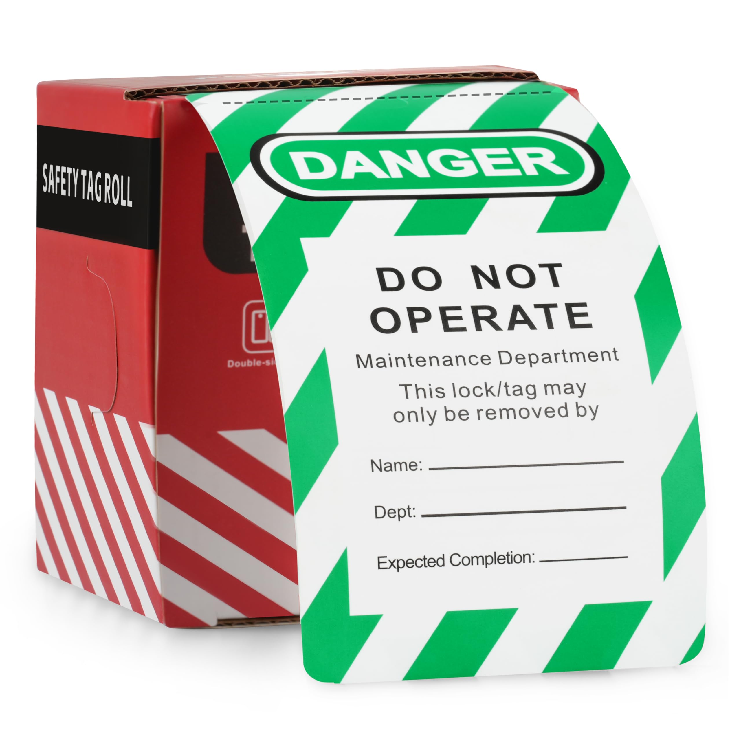 Zoleker 200PCS Lockout Tagout Lockout Tags by-The-Roll, OSHA Compliant Loto Tags for Lock Out Tag Out, Equipment Repair, Waterproof PP-Cardstock Tear-Resistant Warning Lable 5.7