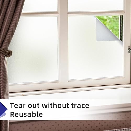 Miniatura 3 de Película de privacidad esmerilada para ventana, no adhesiva, adherencia estática, calcomanías decorativas para baño, control de calor, bloqueo UV,