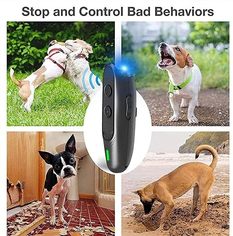 Dispositif Anti-aboiements, contrôleur Rechargeable Deux-en-Un, Outil de Dressage Portable for Chien, entraîneur comportement