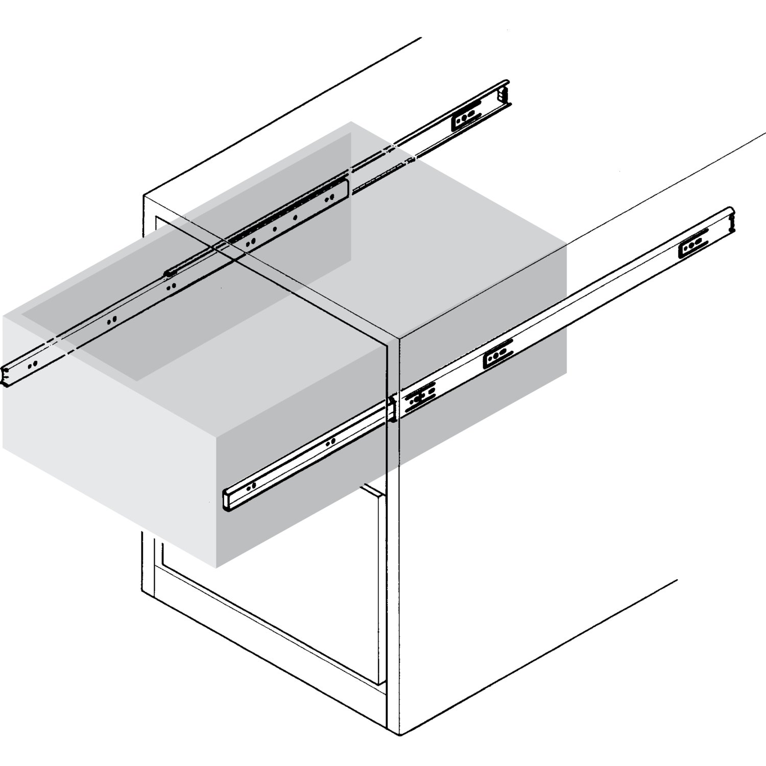 Gedotec Guía de bola accuride 3832 SALIDA COMPLETA ladenauszug Longitud 150-700mm Capacidad de carga hasta 45KG ACERO GALVANIZADO con enclavamiento en cerrado Posición