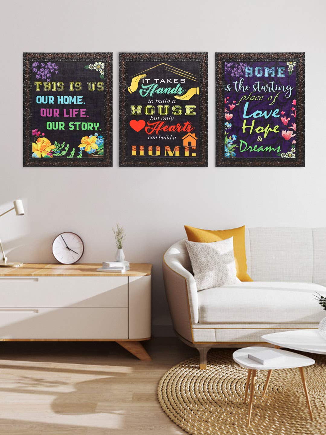 Indianara Set of 3 Piece Set of Framed Wall Hanging sWEET Home Decor Art (3245) without glass 10.2 X 13, 10.2 X 13, 10.2 X 13 INCH (B08SHY41NQ) Amazon Price History, Amazon Price Tracker