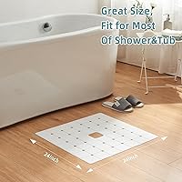 Vista 6 de Shower Mat Non Slip Silicone Soft Odorless Bathtub Mat Non Slip No Suction Cups for Refinished,Reglazed and Textured Bath Tub Mat 24 X 24 Inch White