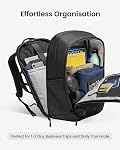 Tomtoc Sac à dos pour ordinateur portable 26L-32L, Sac de travail grande entreprise convient 15.6-16 pouces ordinateur portable
