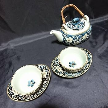 Amazon.co.jp: 波佐見焼 龍庵窯 茶器セット 元箱なし2 楕円形