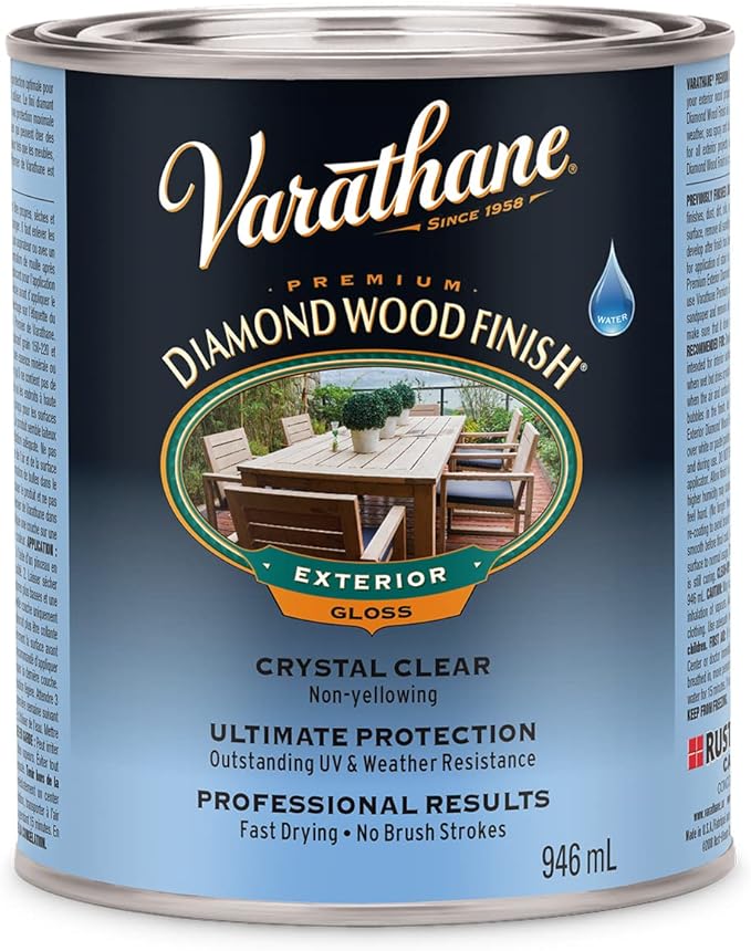 RustOleum 250041H Ultimate Spar Urethane Water Based, Quart, Gloss