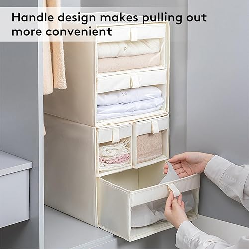 Miniatura 3 de Organizador de cajones plegable para ropa  Contenedores de almacenamiento de tela para tocador o armario, perfecto para camisas, pijamas, pantalones