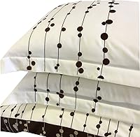 Vista 2 de sheetsnthings Ellis bordado de microfibra de 8 piezas, tamaño California King, incluye funda de edredón con fundas (marfil y chocolate) y edredón