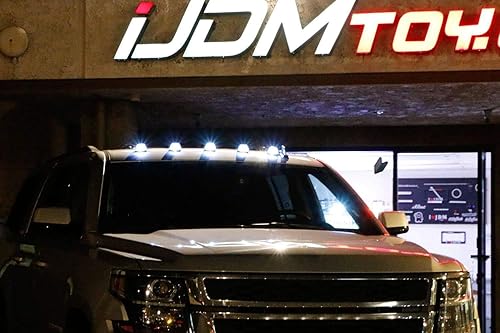 Miniatura 4 de iJDMTOY - Juego de 5 luces LED blancas o ámbar, para techo, compatible con camiones