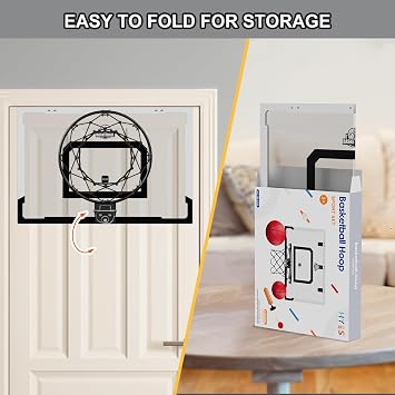 HYES 24 x 16 Large Over The Door Basketball Hoop Indoor for Adults