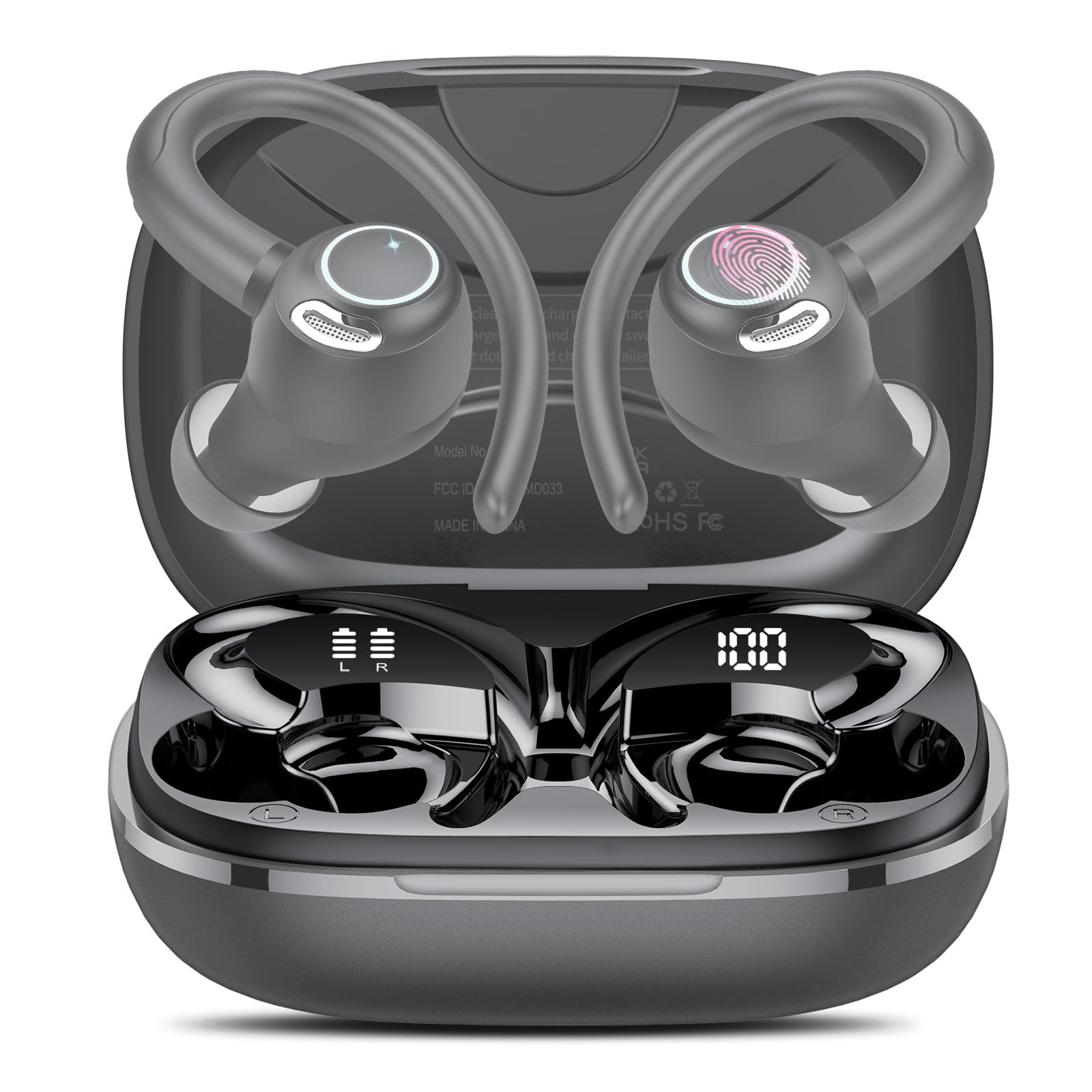 AI Cuffie Traduzione Simultanea 3-1, Bluetooth 5.4 Traduttore Simultaneo Vocale con 164 Lingue, Auricolari Traduttori Istantanei con 7 Modalità, Cuffie Bluetooth 48 Ore per Viaggi/Affari, Grigio