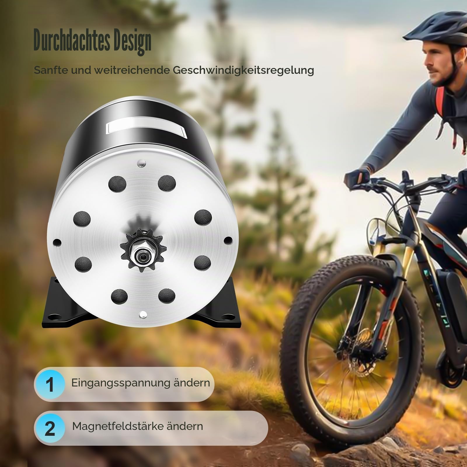 Permanentmagnet Motor Generator 36V, 1000W Bürstenmotor Wind Turbine Schnellstart, Permanent Fahrrad Motor für Vierrad-Kart, Vierrad-Motorrad, Elektrofahrrad, Roller