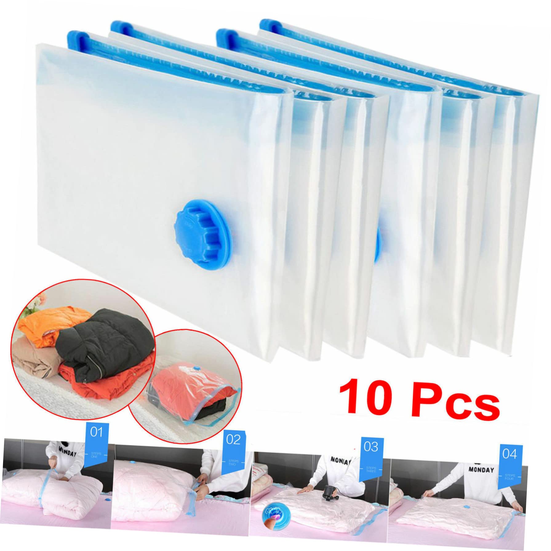 Cabilock Bolsas De Almacenamiento Comprimidas Al Vacío Para Ropa 70 X 100 Cm Juego De Bolsas De Almacenamiento Al Vacío Para Fundas De Edredón