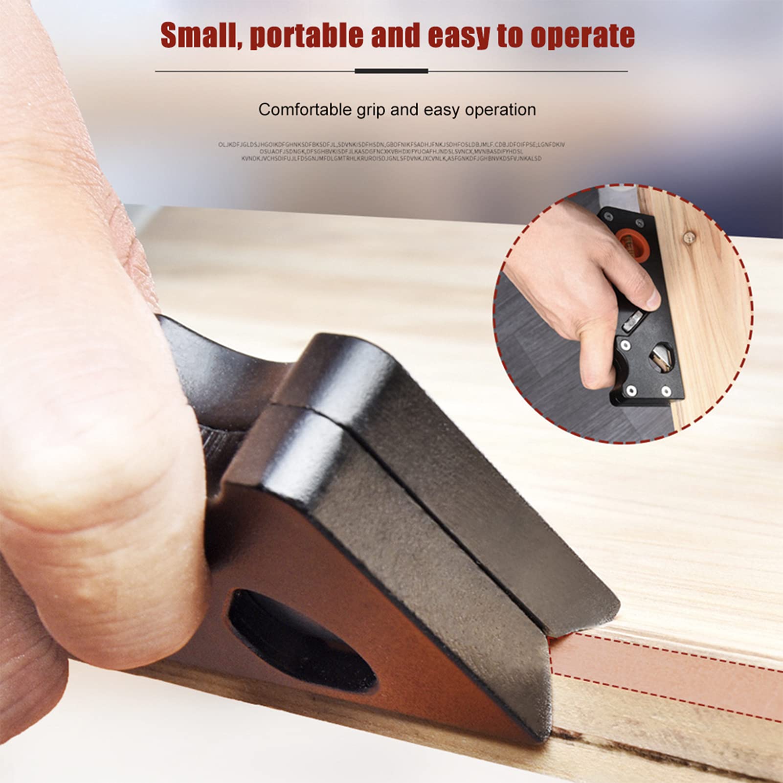 Multifunzione Lavorazione Del Legno Piano, Smussare Pialla 45 Gradi 1/8" 3/16" 1/4" Raggio Contorni Bordo Rifilatura Pialla Smussare Pialla Manuale Con 2 Livelle A Bolla, per Falegnami (Rosso)