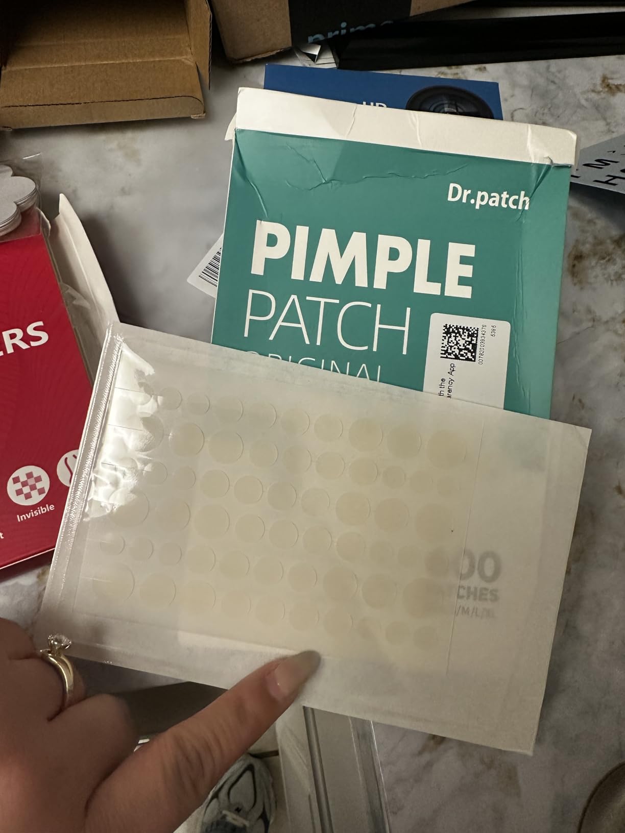 Dr.patch 600 Counts Pimple Patches - Hydrocolloid Acne Patches for face, Pimple Stickers for Covering Zits and Blemishes, Gentle for All Skin Types(4 Size)