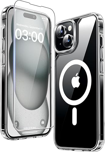 Miniatura 109 de TAURI - Funda a prueba de golpes para iPhone 15 Plus de 6.7 pulgadas, 3 en 1, no se pone amarilla, con 2 protectores de pantalla, protección