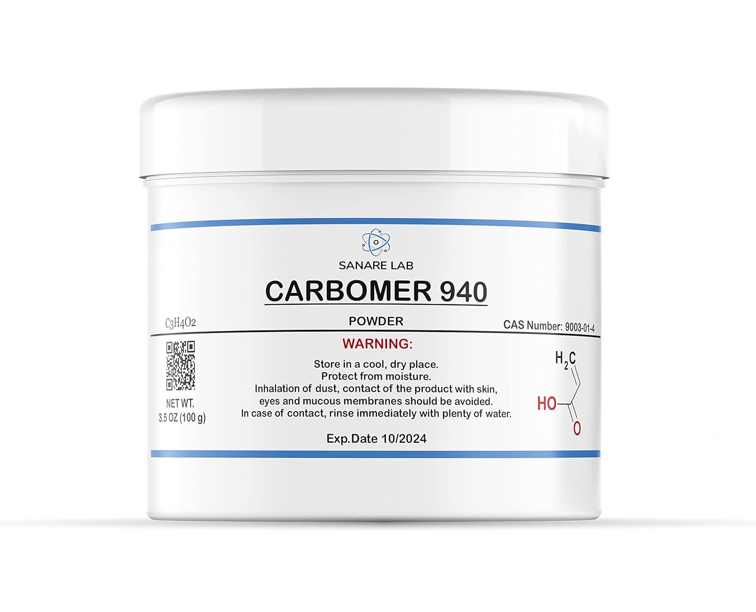Buy Carbomer 940 100g 3.5 oz Carbopol Cosmetic Ingredient Thickening