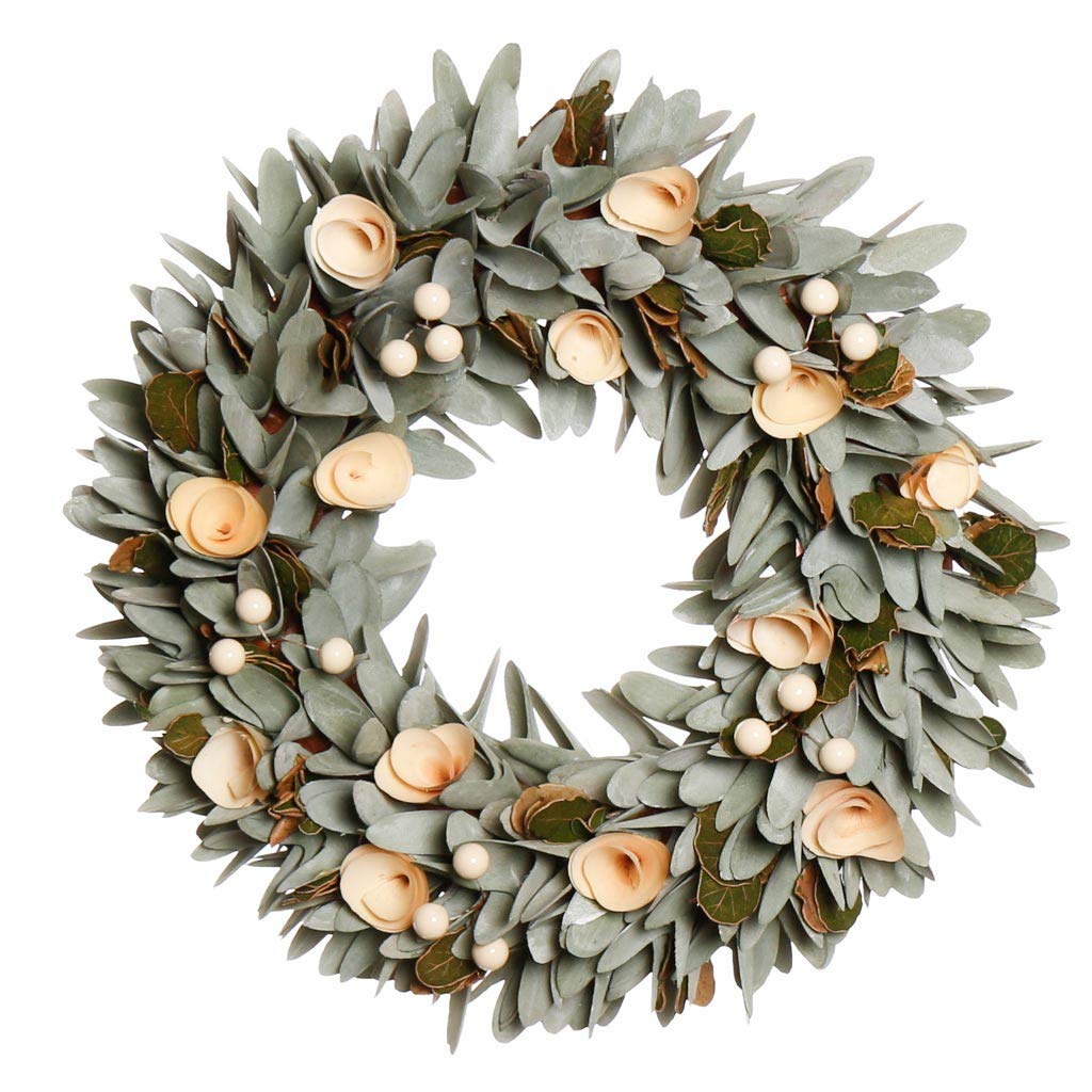 Autumn Door Wreath Garland Ornament Floral Wreath (Green & White) BP59 — image 1