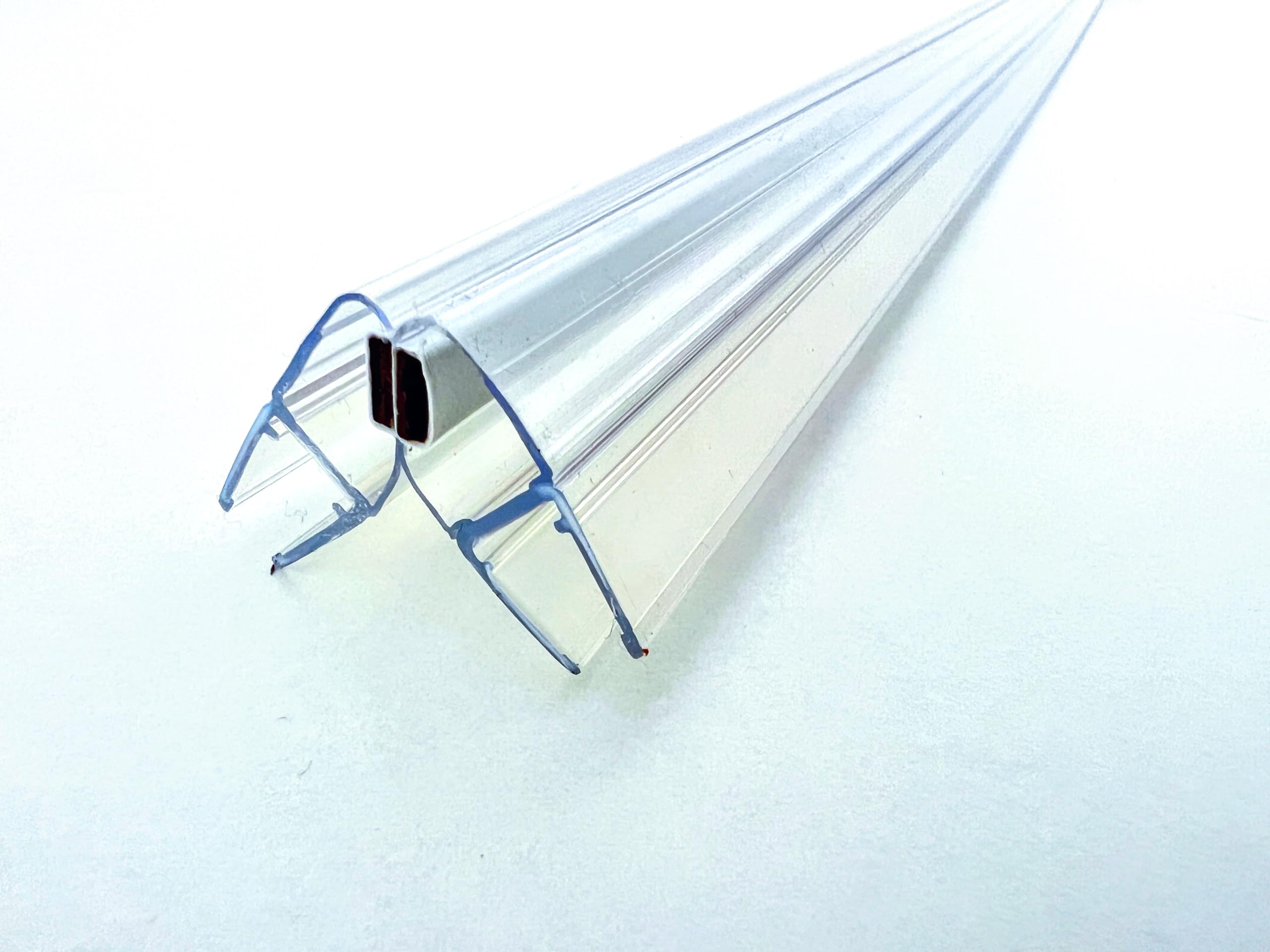 Kristhal Magnetische Duschdichtung 90° für Eckdusche (1 Paar) | 200cm Magnetdichtung für Flügeltür & Duschtür | Universal für 6mm, 7mm & 8mm Glasdicke | Transparentes Duschprofil Made in Germany
