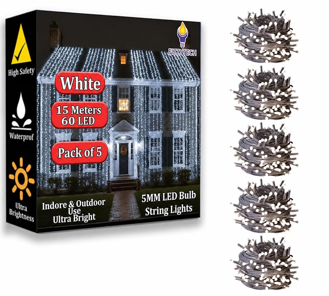 Fairy String Lights - 60 LED 15m Warm White -29