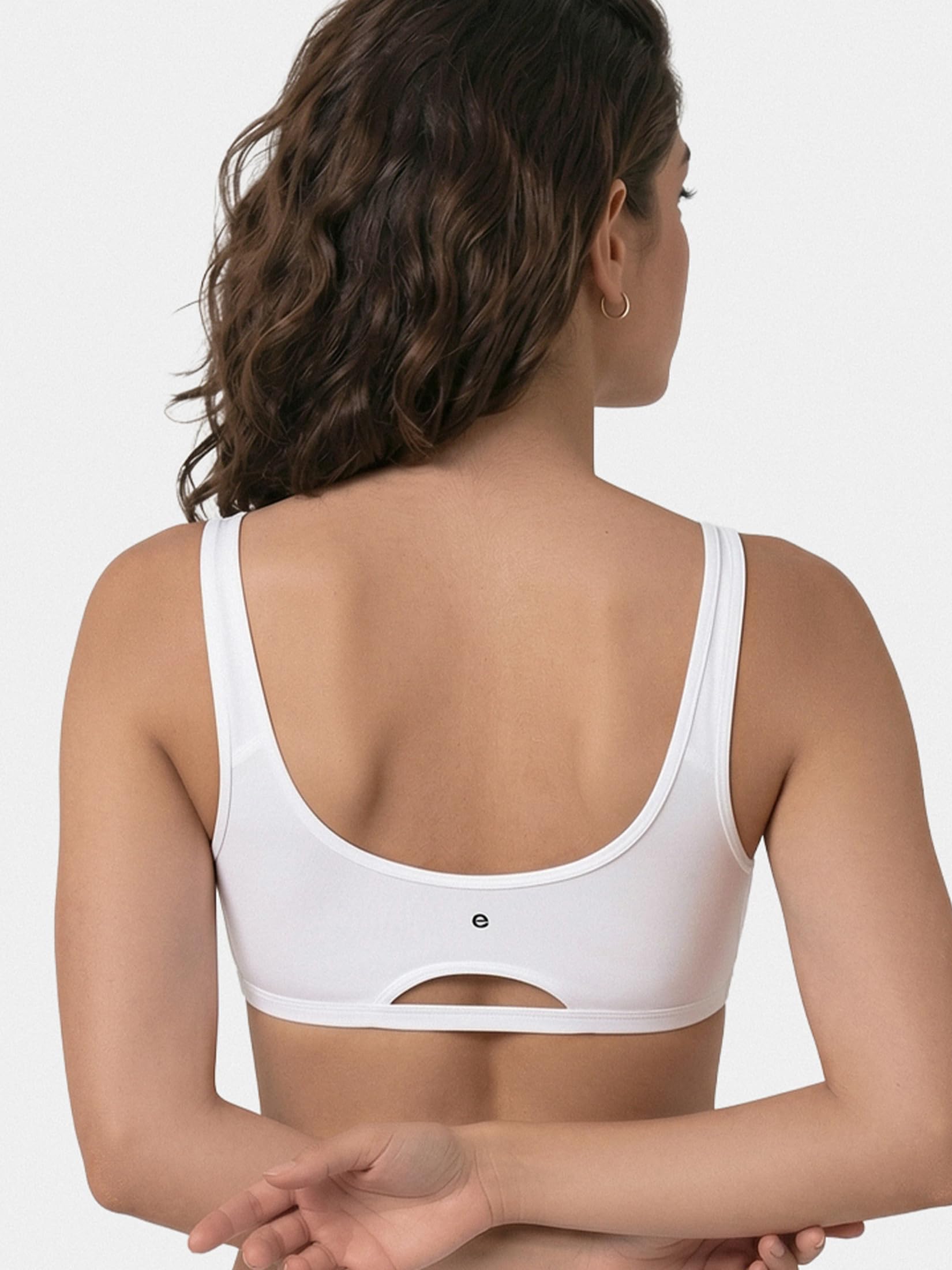 Enamor SB06 Low Impact Bra - Non-Padded, Wirefree & High Coverage White
