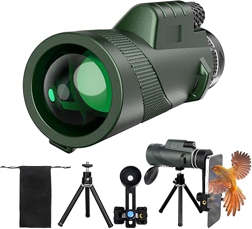 Telescopio monocular de 80 x 100 para teléfono inteligente YSSGYMY Monoculares para adultos, monoscopio compacto de alta potencia, caza, vida