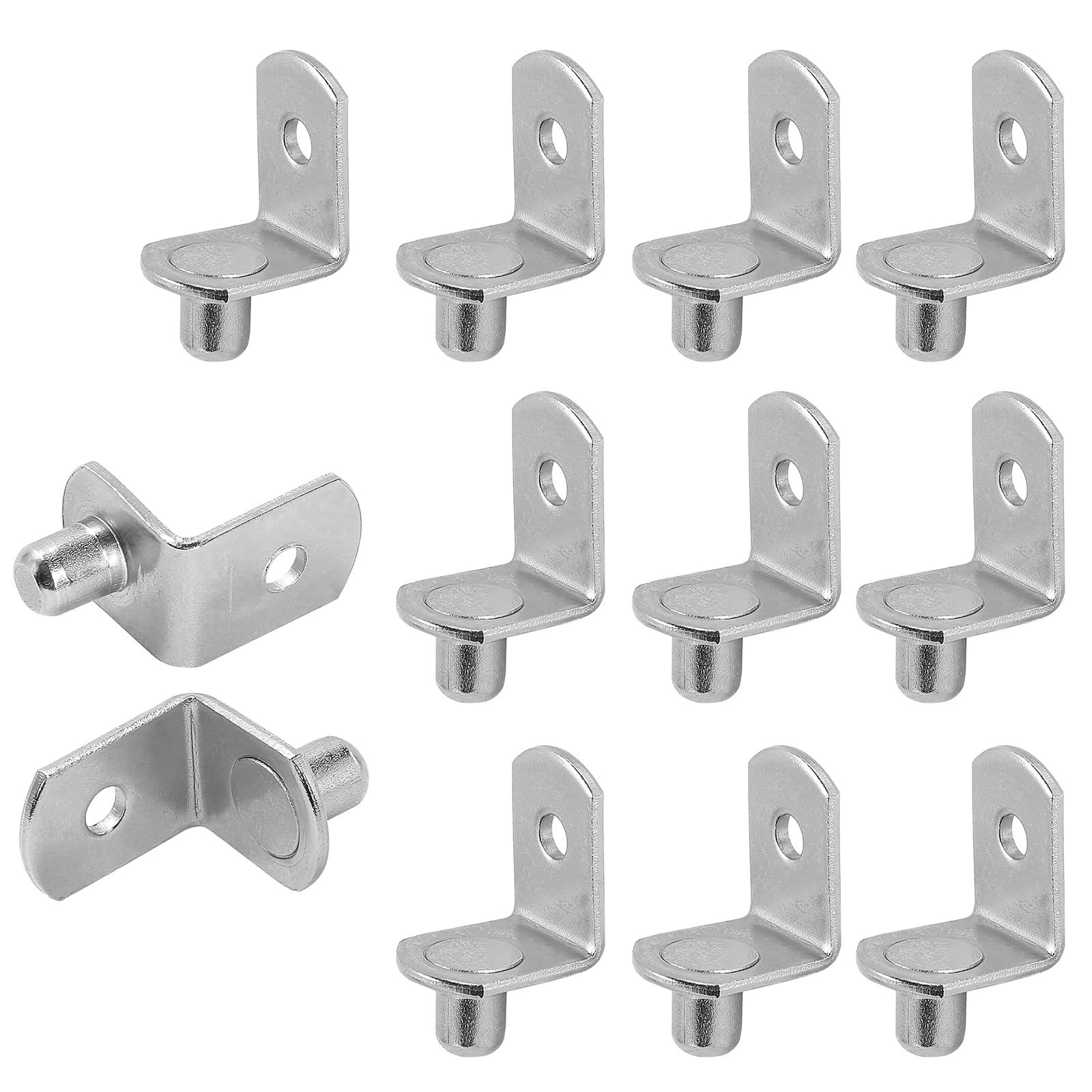 For Kitchen Cabinets Shelf Support Pins Kit 120 Pieces Nickel Plated Cabinet 120-Piece Shelf Support Pin Kit - 4 Style Nickel Plated Pegs For Cabinets & Bookshelves Shelf Supports Shelf Pins