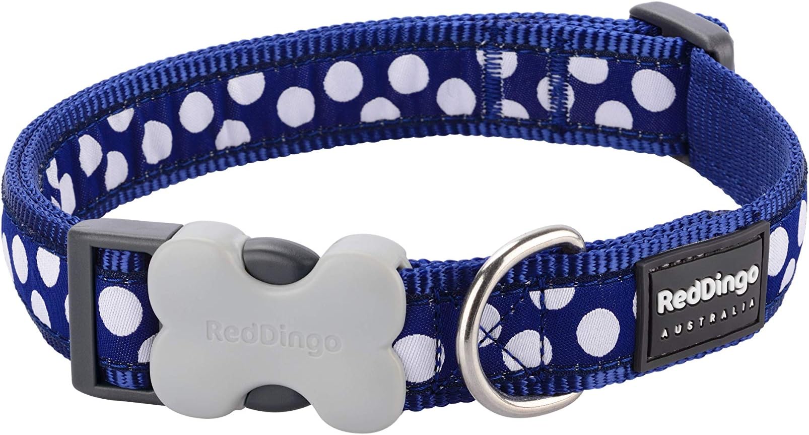 Red Dingo Blue with White Dots Collar