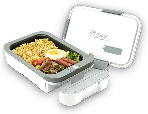 Hot Bento PLUS - Lonchera autocalentable  Calentador de alimentos de calentamiento rápido, funciona con batería y CA, fácil de limpiar, portátil en