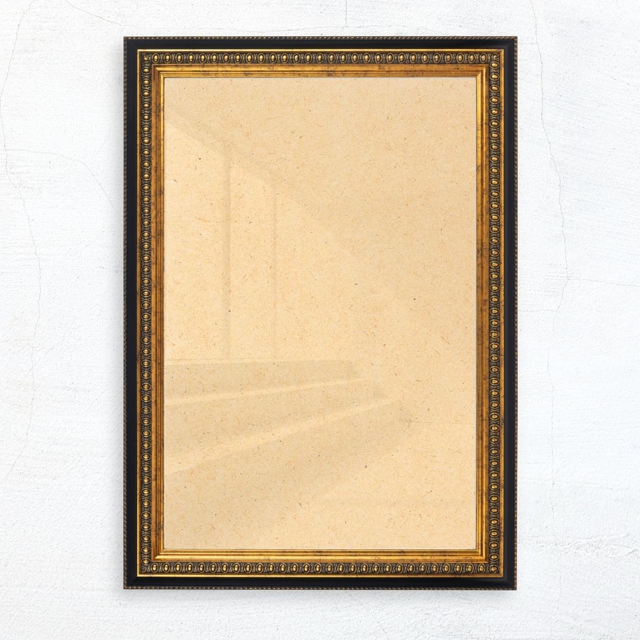 N°79 Barock Bilderrahmen 20x20 cm Bildmaß, Schwarz Gold