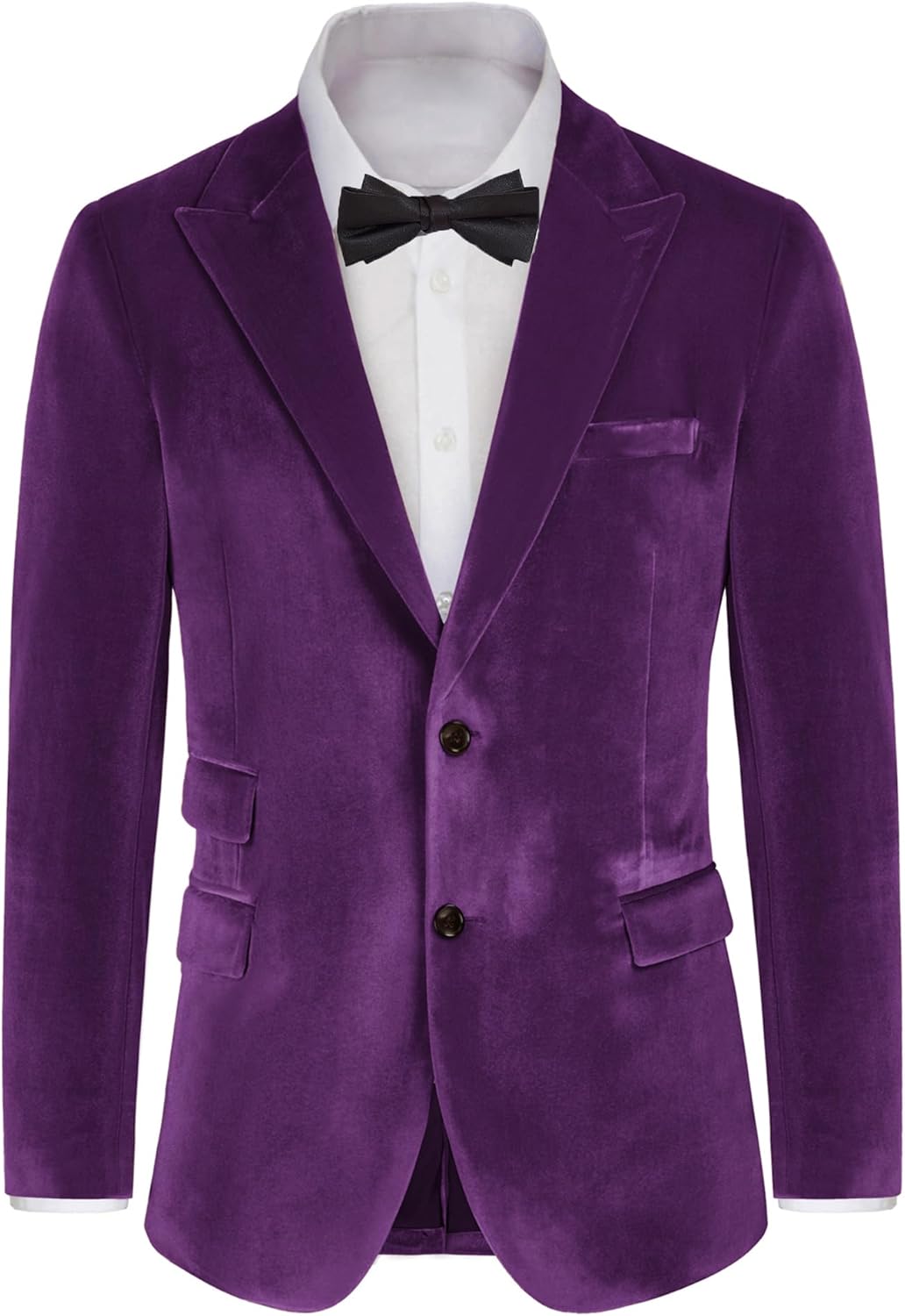 GRACE KARIN Mens Velvet Blazer Two Button Slim Fit Suit Jacket Sports Coats for Men Prom Wedding Dinner Party