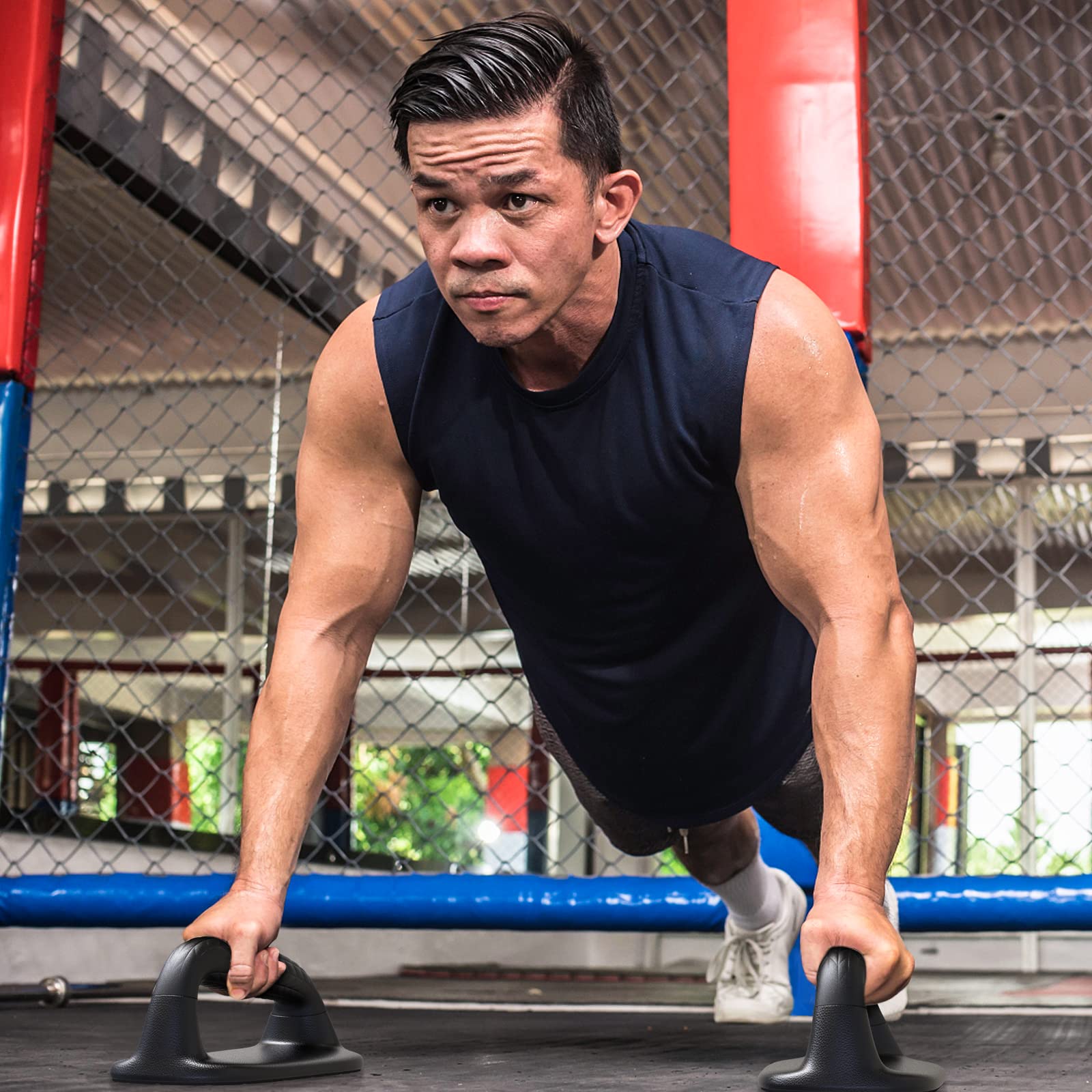 SELEWARE Push Up Bars – Parallettes With Soft Grip, Non-Slip Base For Floor Workouts & Calisthenics