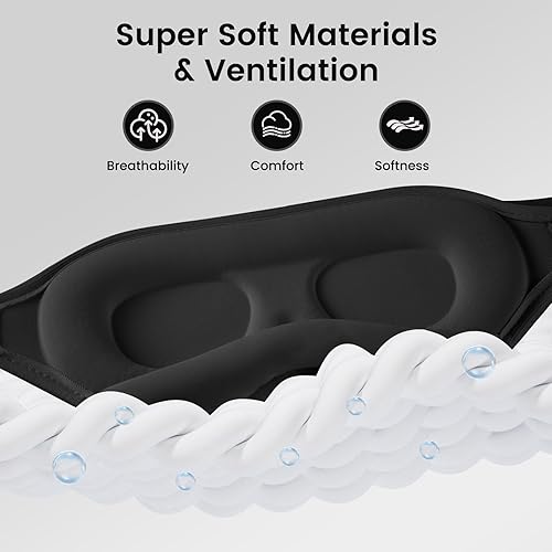 Miniatura 7 de Audree Máscara de ojos para dormir  3D contorneada 100% máscara de sueño bloqueo de luz  Máscara de ojos para mujeres y hombres, venda nocturna de