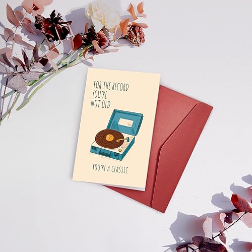 Miniatura 6 de SuperShunhu Tarjeta de cumpleaños retro para tocadiscos, divertida tarjeta de cumpleaños para el abuelo papá, tarjeta de cumpleaños 400 50 y 60 para