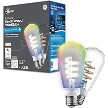 Cync GE Smart LED Light Bulb, ST19 Edison Style, Room Decor Aesthetic, Color Changing WiFi Light, 60W Equivalent, Works with Amazon Alexa and Google Home (Pack of 2)
