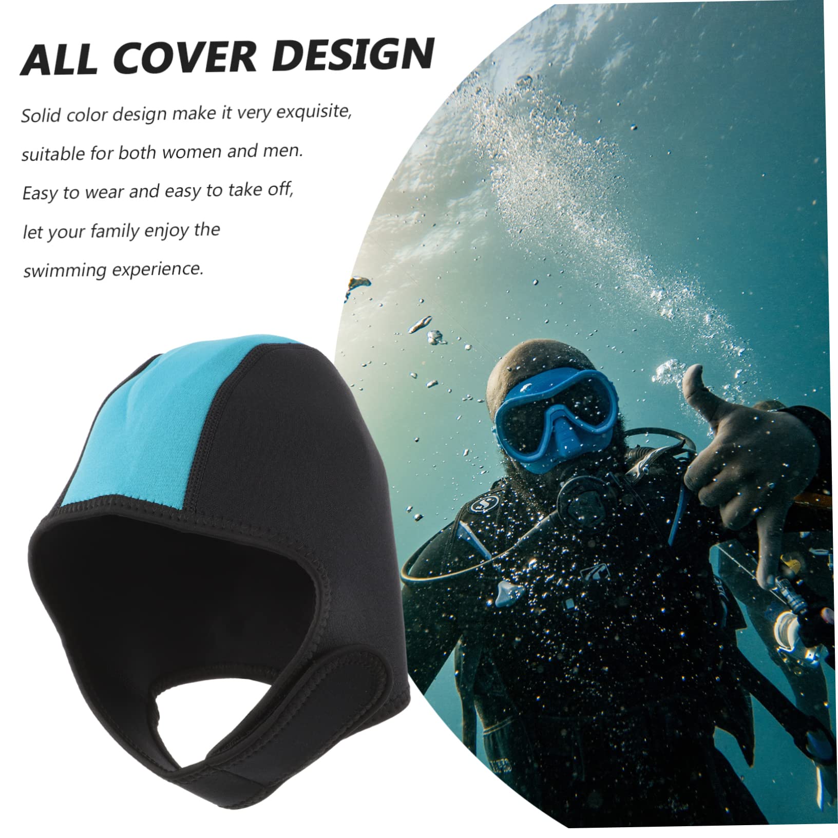 OSOLADY Long Hair Friendly Diving Mask Head Cover Warm Swim Cap for Women Breathable Material Elastic Fit