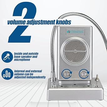 Retekess TW102 Window Microphone Speakers, Window Intercom System, 8M Cable with Loud Outer Speaker, Intercom System for Business, Bank, School, Hospital
