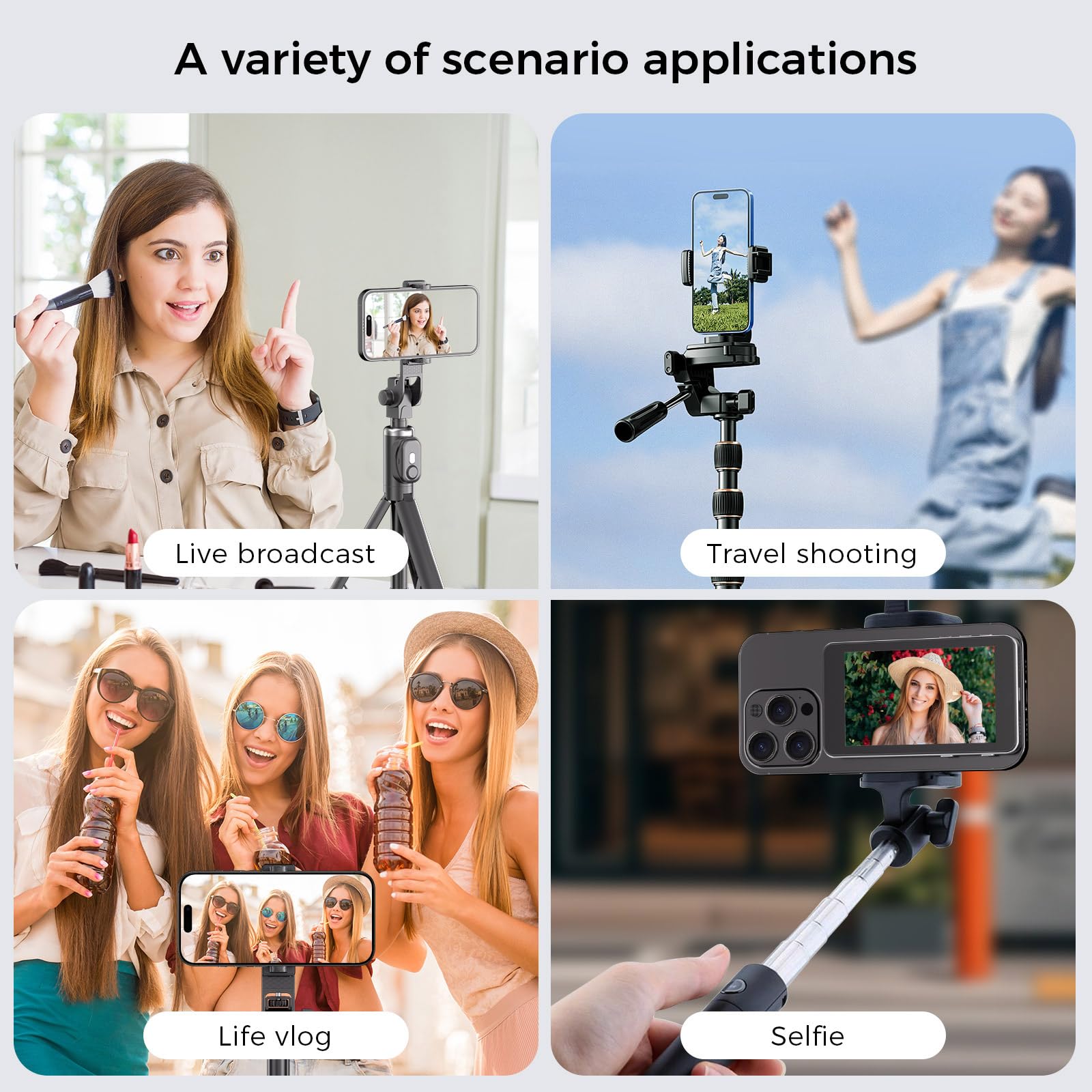 Vlog Selfie Monitor Schermo, Monitor Magnetico Telefono 4K 60fps con Telecomando Bluetooth, Monitor Fotocamera Posteriore per Live Stream TikTok, Compatibile con iPhone e Android