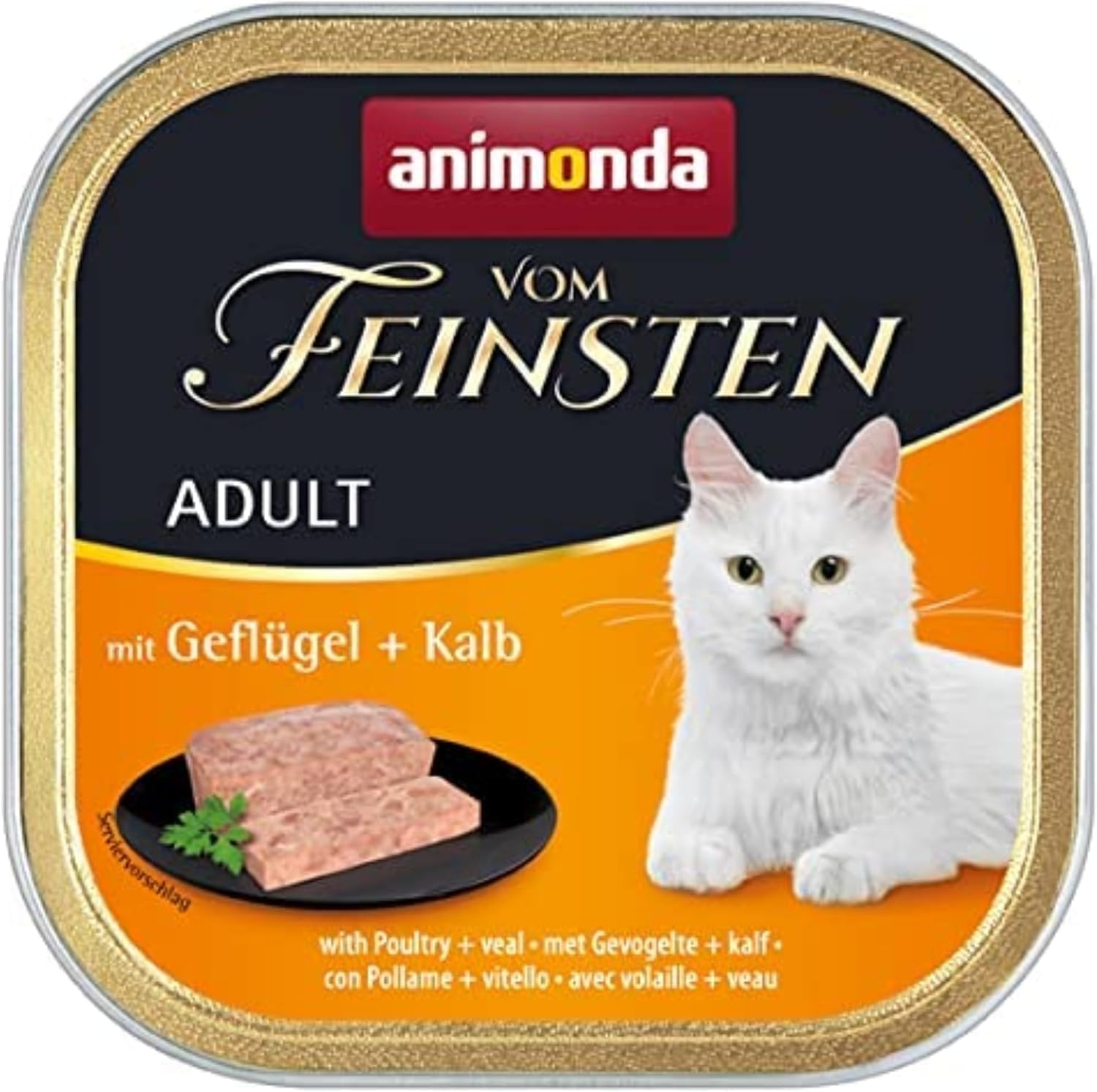 vom Feinsten Katzenfutter nass mit Geflügel + Kalb (32 x 100 g), Katzenfutter nass ohne Getreide und Zucker von animonda, mitfrischen… – Ansicht 2
