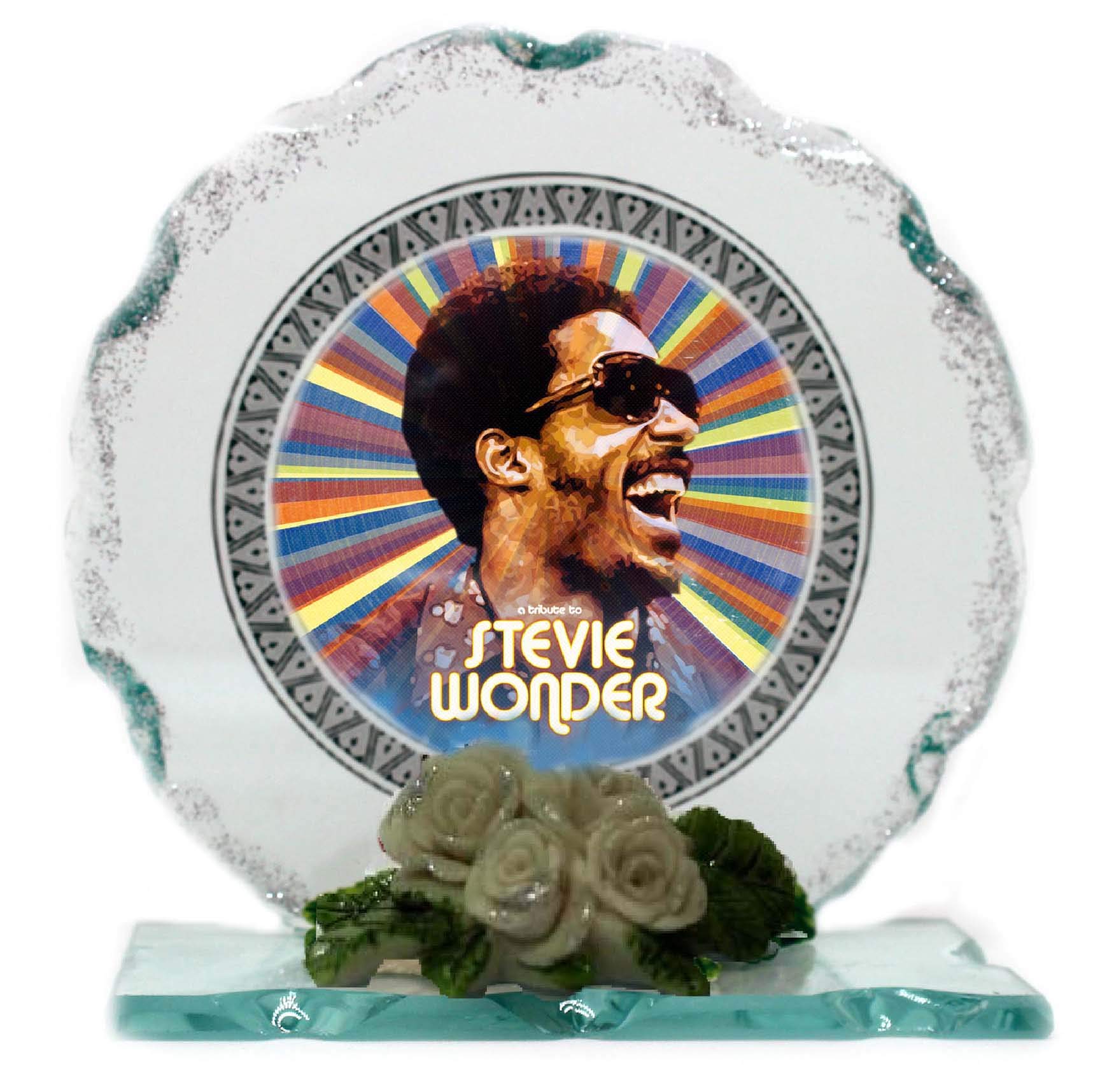 Cellini Plaques Multicolor Stevie Wonder Cut Glass Photo Plaque Collectable Gift For The Fan