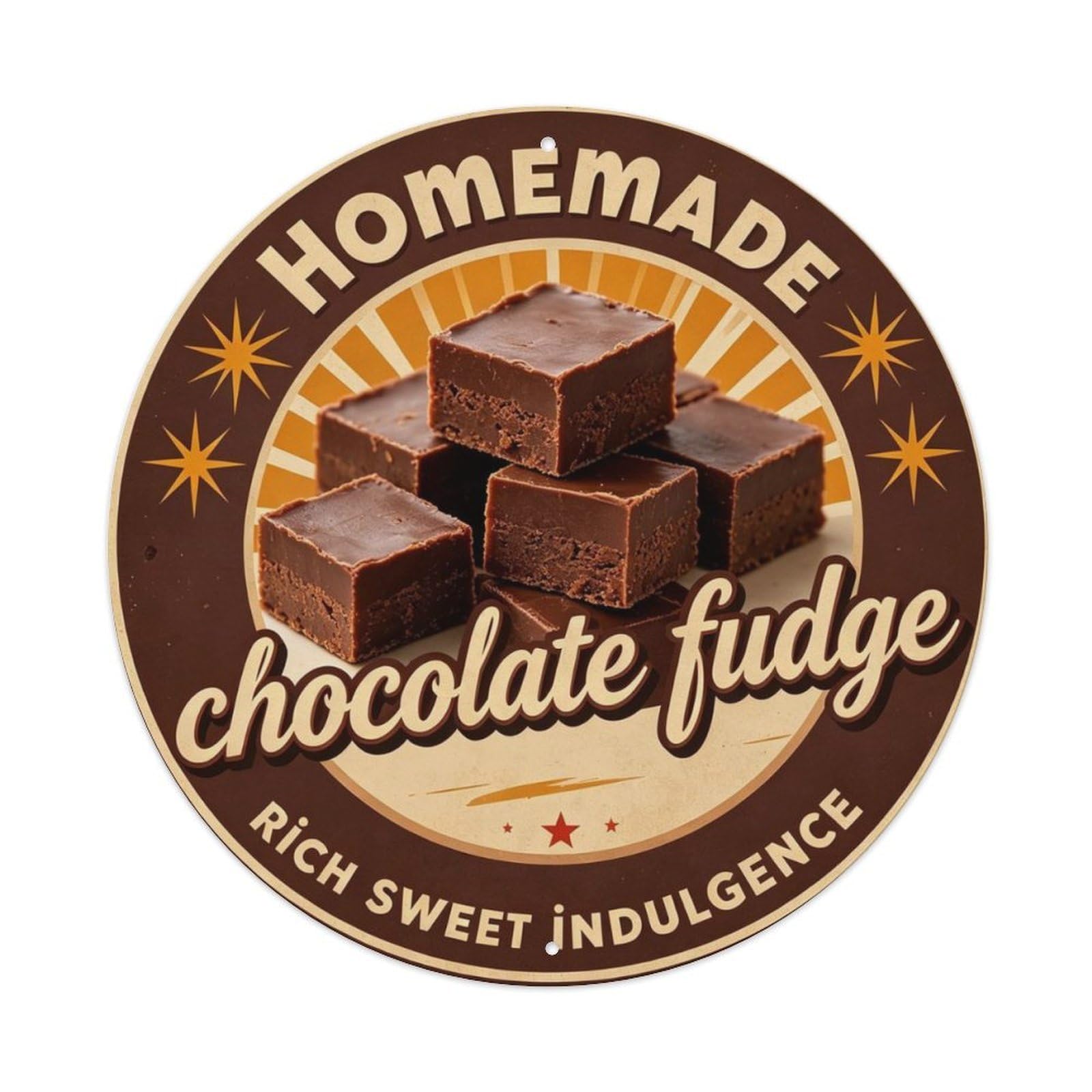 Homemade Chocolate Fudge Metal Tin Sign Plaque